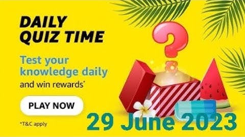 Amazon Daily Quiz Time | 29 June 2023 | ₹2500 | Today Answers | Amazon Pay Balance | Answers Win Pay