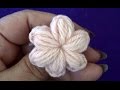 Цветочек из пышных столбиков с закрепом - Flower of Puff Stitch with Fasten