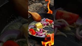 Juicy Beef Steak Over Open Fire 🔥🥩 | Outdoor Cooking #shorts