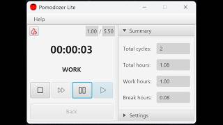 Pomodozer Lite v1.2.0. (pomodoro timer) screenshot 1