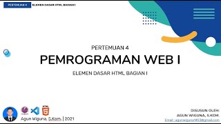 Elemen Dasar HTML Bagian I