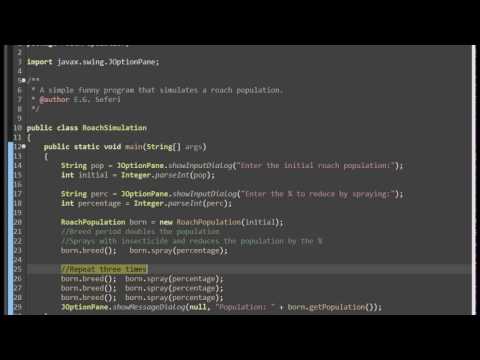 Prog. Project - Roach Population (Java)
