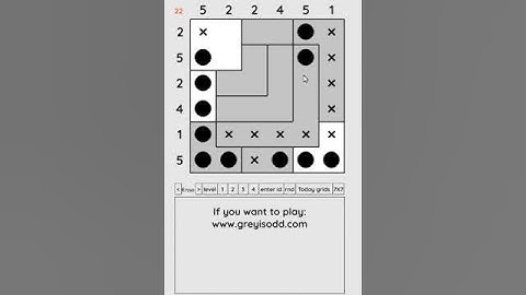 Grey is Odd - Today grids. Solution level 1 6X6 dated 04-21-2024 #logicpuzzles #logicgames  #games