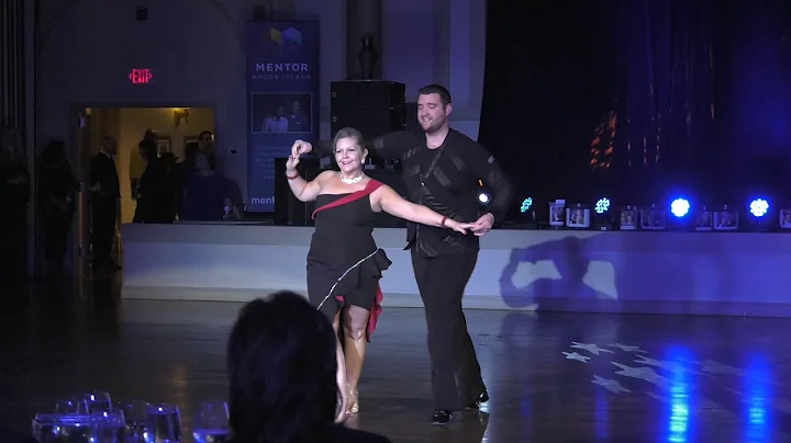 Dr. Angela Ciresi and Noah Carsten perform at Dancing with the Stars of Mentoring 2018