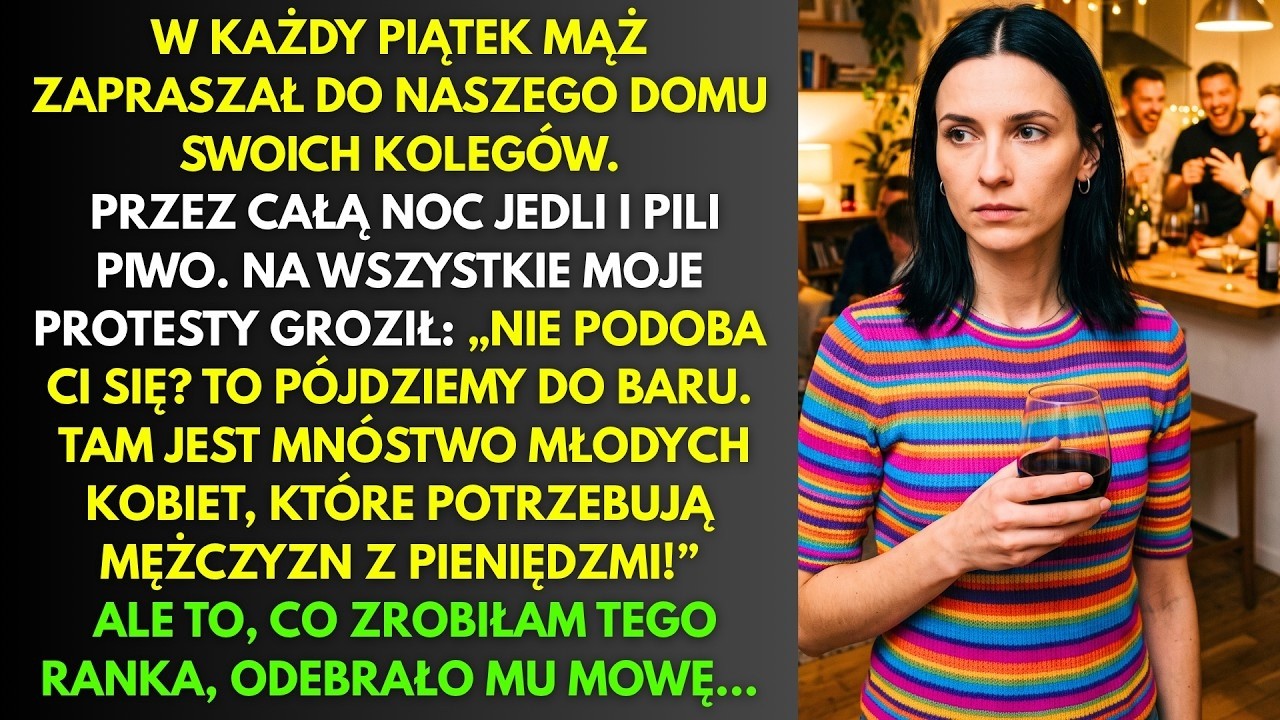 W piątek wieczorem mój mąż znów zaprosił kolegów. Krzyknął z salonu: „Hania, zrób coś do jedzenia. Umieramy z głodu!” A ja stałam w kuchni w nowej zielonej sukience, którą kupiłam na naszą kolację...