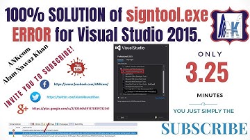 100%!100%!100%! Soultion of signtool.exe for Visual Studio 2015 Just 3 Min