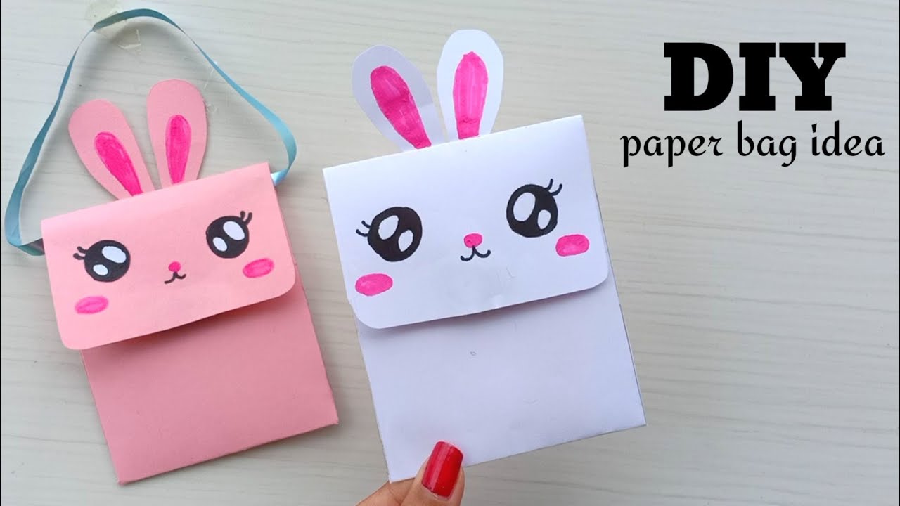 Origami Paper Bag | How To Make Paper Bags with Handles | Origami Gift Bags  | school hacks - YouTube