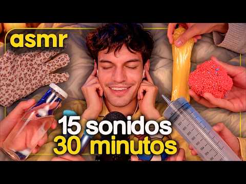 SPANISH ASMR 😴 15 SOUNDS to FALL ASLEEP in 40 MINUTES | Slime, Brushes and More