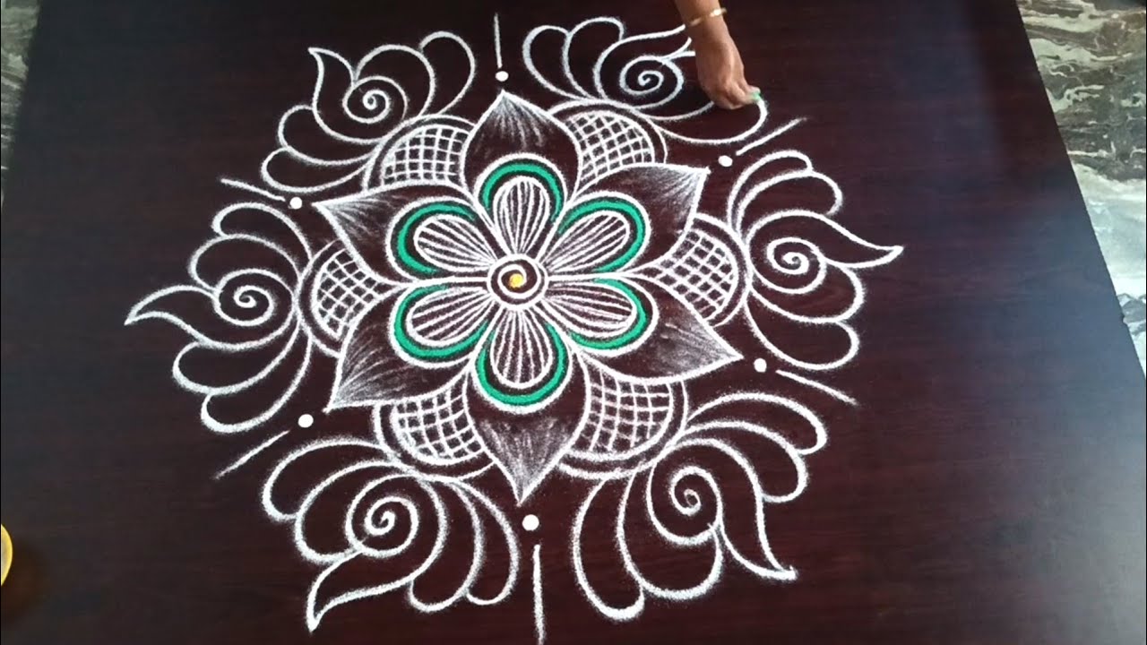 சனிக்கிழமை ஸ்பெஷல் சங்கு கோலம்//Simple daily rangoli//Karthika masam easy muggulu design/Latha kolam