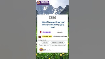 IBM off Campus Hiring|SAP Security Consultant|Apply Now|
