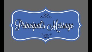 Principal's Message 1-4-2021