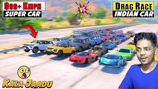 GTA 5 :🔥  INDIAN CARS  VS 🚀 SUPER CARS 999+ KMPH SPEED HIGHWAY DRAG RACE WITH #KALA JAADU screenshot 2