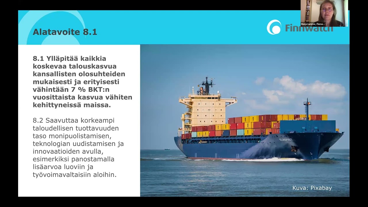 Ihmisarvoista työtä ja talouskasvua (Agenda 2030, tavoite 8)