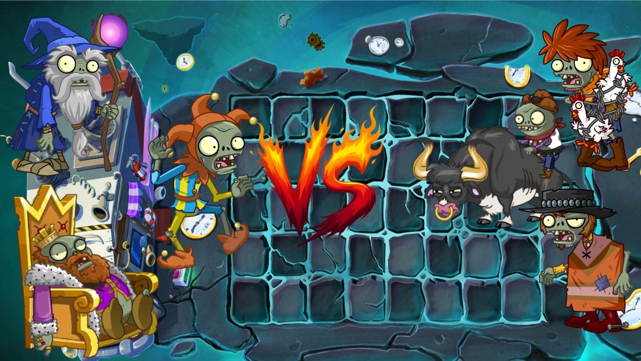 Jester Zombie Wizard Zombie Arthur King Zombie vs Poncho Zombie Chicken Wrangler Zombie Rodeo Legend