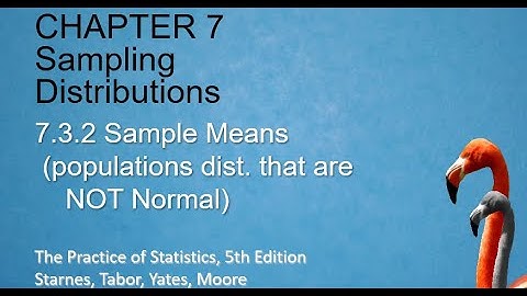 Notes 7.3.2 Sample Means (Non-Normal Pop. Dist)