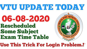 VTU UPDATE :06-08-2020|VTU LOGIN PROBLEM |VTU update today 2020|VTU UPDATE
