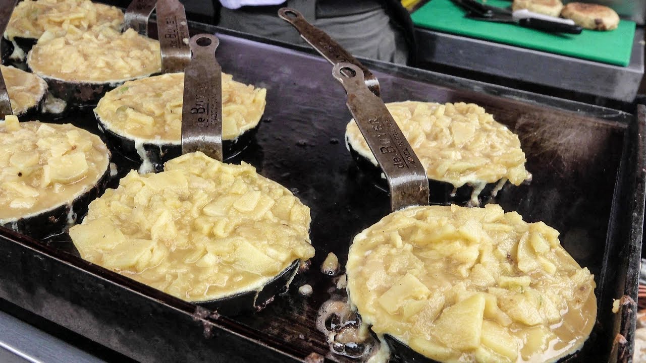 Spanish Tortillas Super Cheesy, Chorizo, Ham, Great Street Food of London