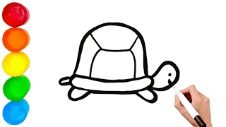Cute Turtle Drawing Tutorial 🐢 | Easy and Fun Coloring for Kids 🎨✨