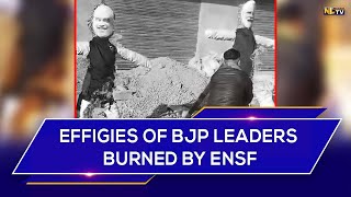 EFFIGIES OF BJP LEADERS BURNED BY ENSF IN TUENSANG