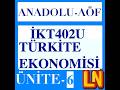 IKT402U Türkiye Ekonomisi Ünite 6