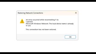 AN ERROR OCCURRED WHILE RECONNECTING THIS CONNECTION HAS HAS NOT BEEN RESTORED