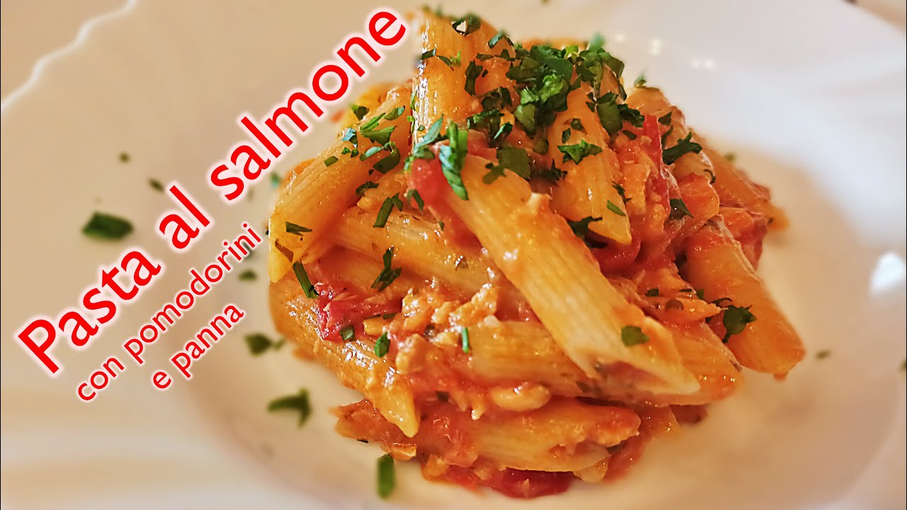 PASTA al SALMONE! Ricetta squisita per pasta al salmone con pomodorini ...