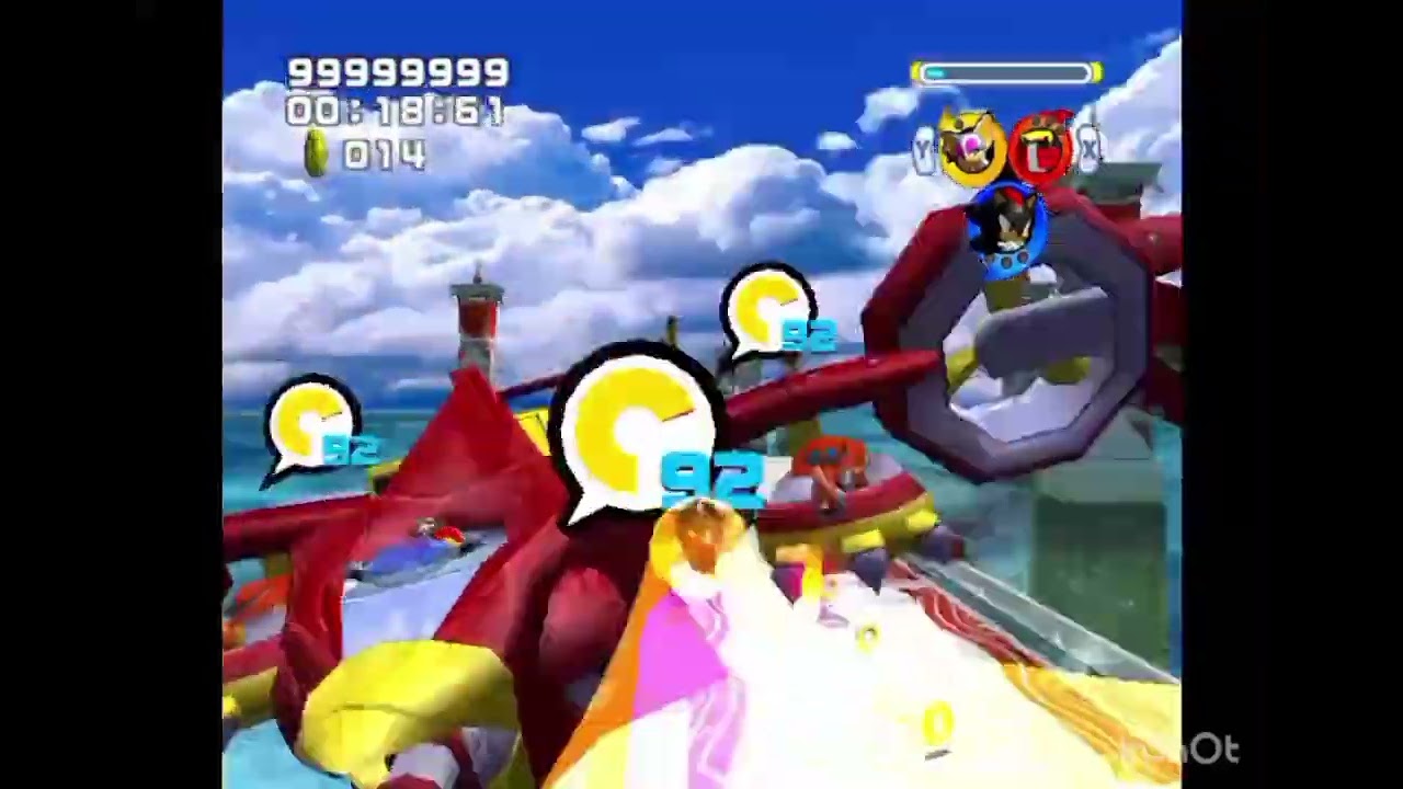Sonic Heroes Team Dark VS Dr. Eggman (Egg Hawk)