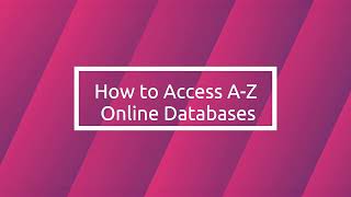 How to Access A Z Online Databases (Universiti Malaya Library)