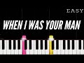Bruno Mars When I Was Your Man EASY Piano Tutorial 