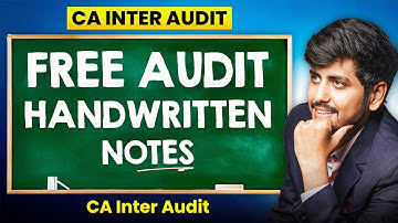 Free Handwritten Notes for CA Inter Audit | Jan
