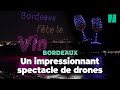 À la Fête du vin à Bordeaux, un impressionnant spectacle de drones a illuminé le ciel