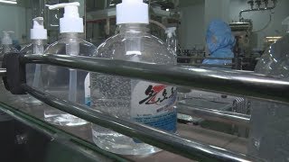 消毒液などの生産に注力  北朝鮮・平壌のせっけん工場