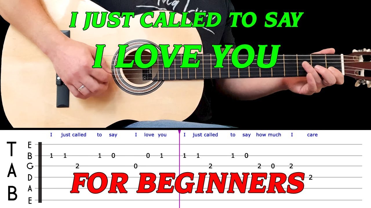 I JUST CALLED TO SAY I LOVE YOU | Easy guitar melody lesson for BEGINNERS(with tabs) - Stevie Wonder