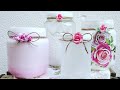 4 Frascos decorados románticos / 4 romantic decorated glass jars (eng sub)