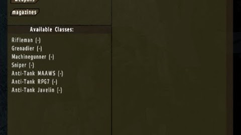 Arma 2 - Example of Loadout GUI by SemlerPDX at the old VG Clafghan (retired A2 mission/map)