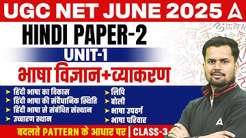 UGC NET Hindi Literature Paper 2 UNIT 1 | भाषा विज्ञान और व्याकरण हिंदी भाषा का विकास
