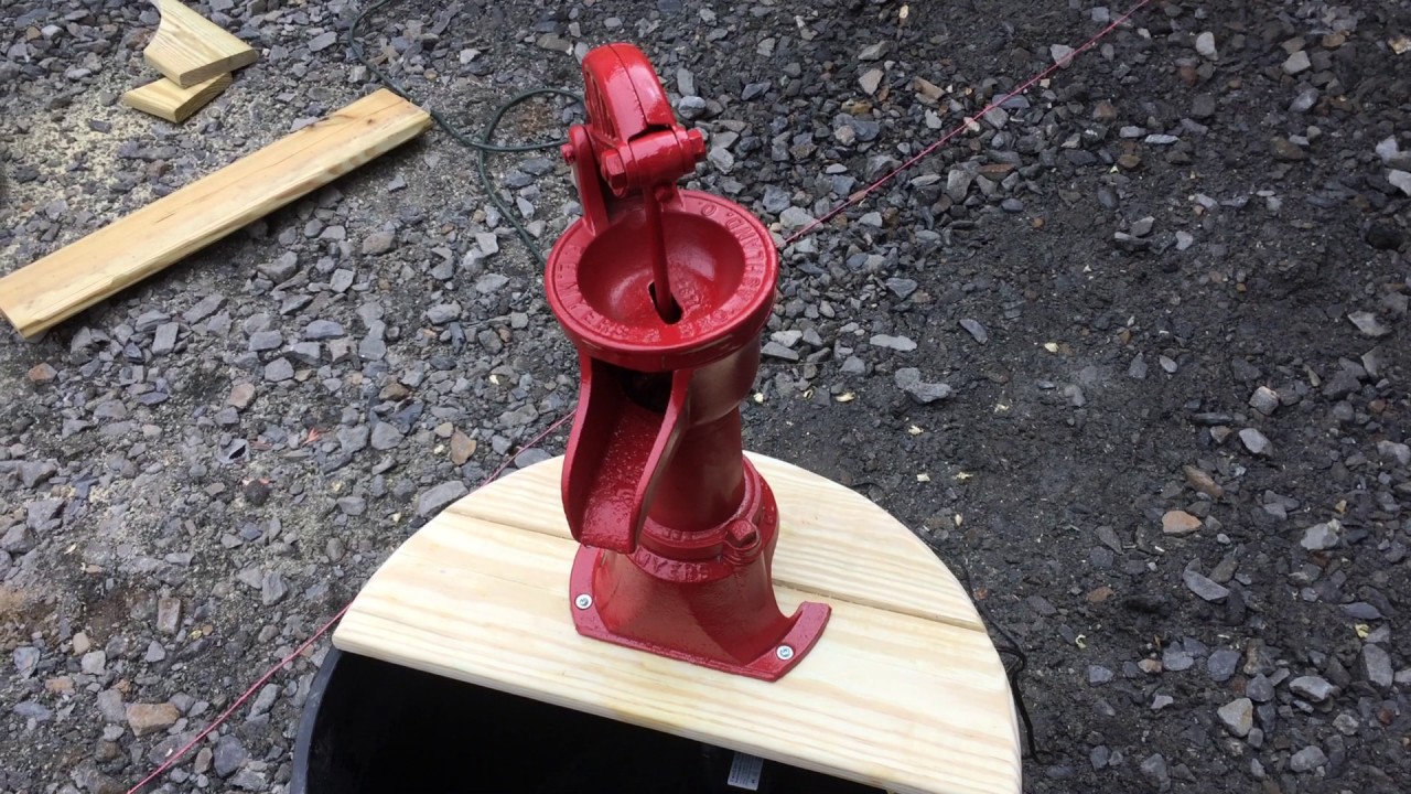 Well hand pump water fountain YouTube