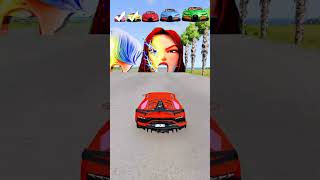 Big & Small Lamborghini Super car vs 3D model Soda pop Boy and Girl