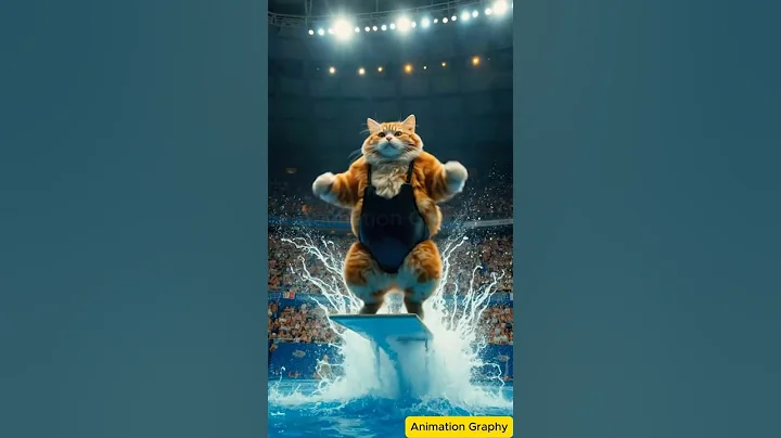 Chubby Cat's Olympic Diving show #cat #shortsfeed  #shorts