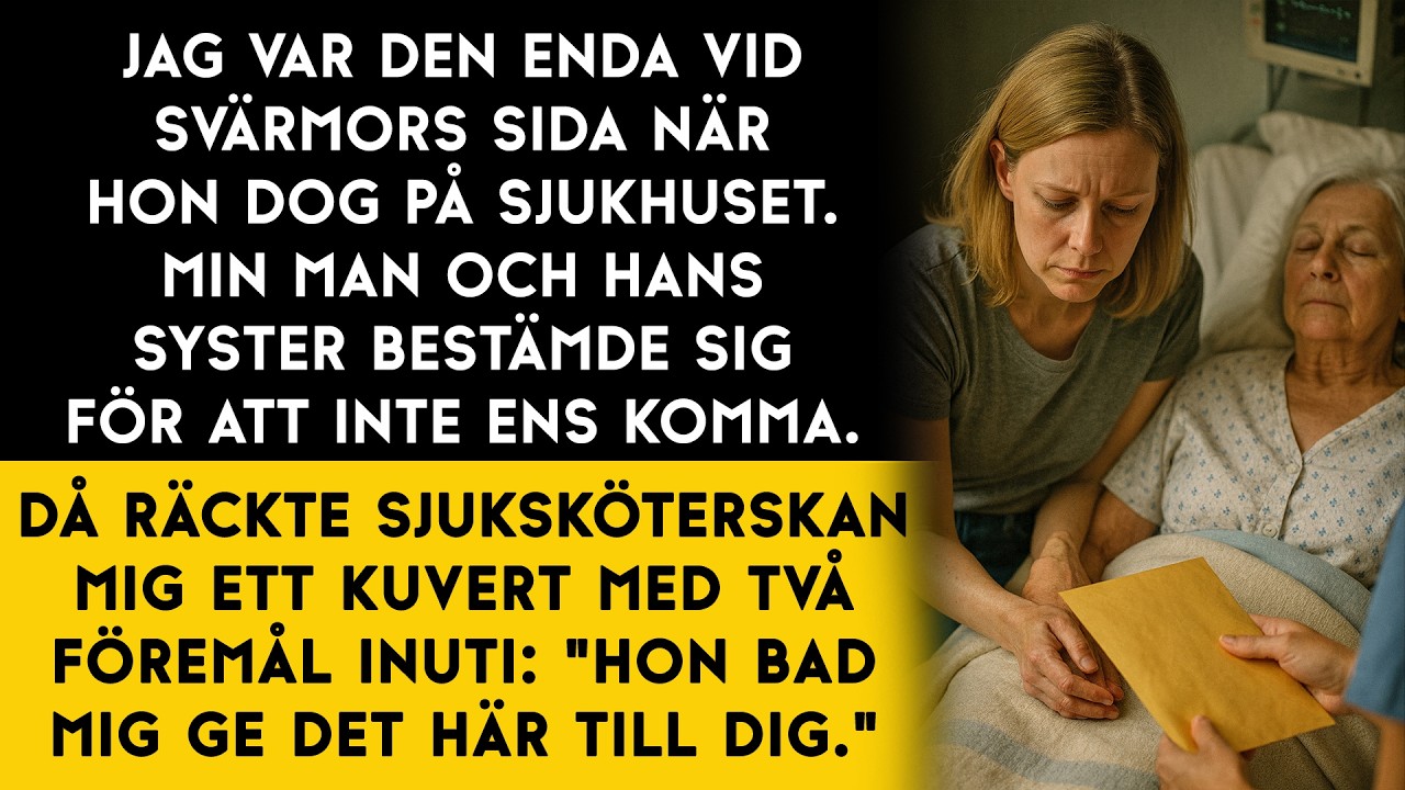Jag satt ensam vid min svärmors dödsbädd medan hennes egna barn inte ens svarade i telefon. Timmarna innan hon dog räckte sjuksköterskan mig ett förseglat kuvert med orden: ”Hon bad mig ge dig det...