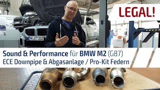 Legal! Sound & Performance für BMW M2 (G87) ECE Downpipe & Abgasanlage / Pro-Kit Federn