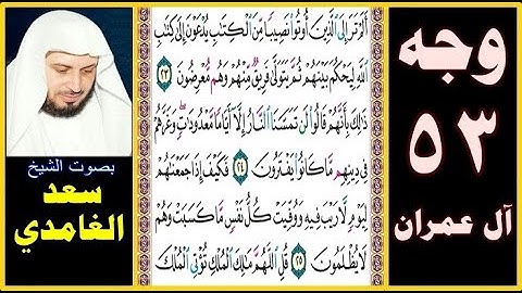 صفحة 53 سورة آل عمران || سعد الغامدي || ألم تر إلى الذين أوتوا نصيبا من الكتاب يدعون إلى كتاب الله