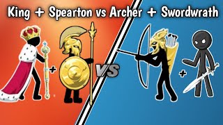 stick war legacy - King + Spearton Vs Archer + Swordwrath || stick war legacy