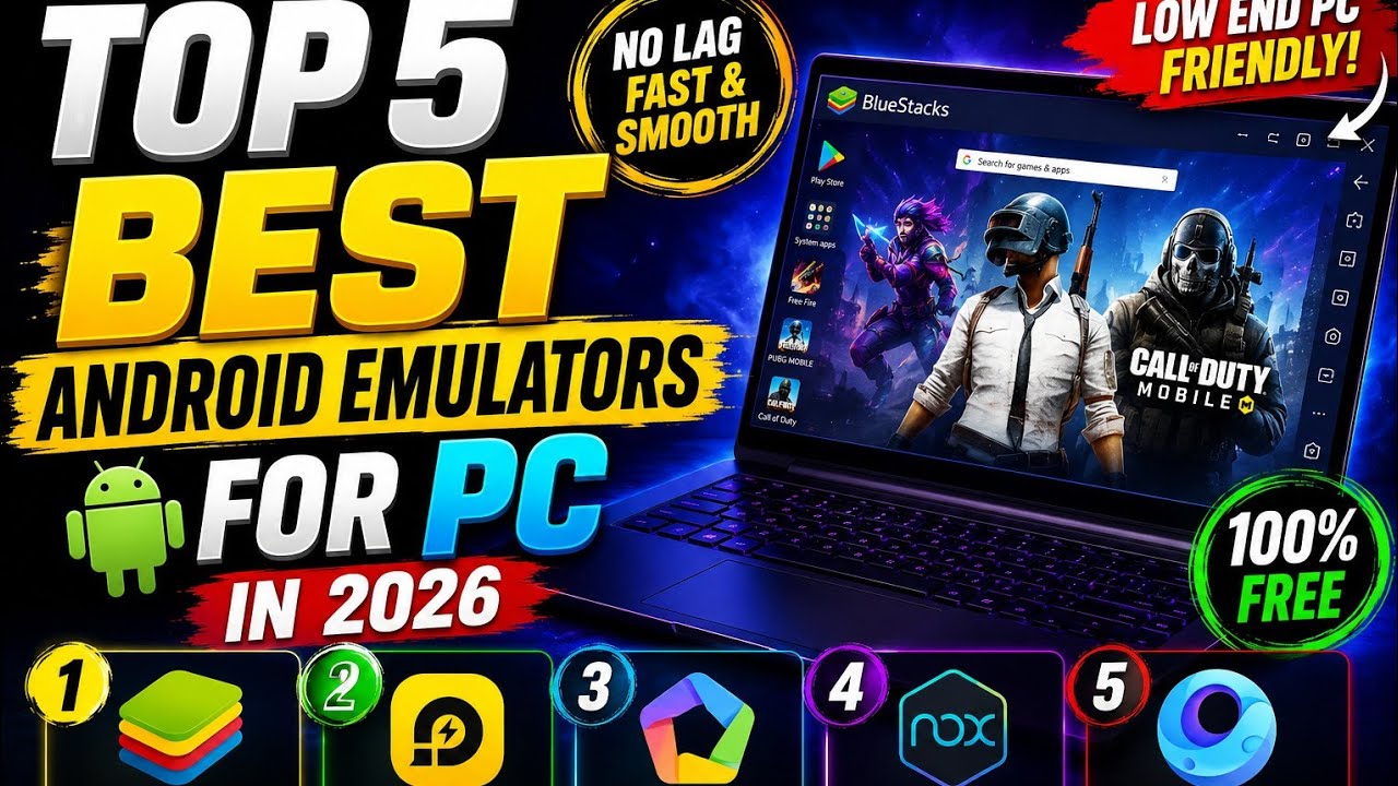 5 Best app Android emulate for PC 2026(best emulator) - YouTube