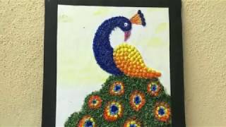 Peacock 🦃 | Peacock Art Using Rice and Dal screenshot 4