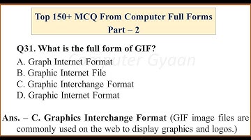 Top 150 + MCQ I Computer Full Forms I Part - 2 I