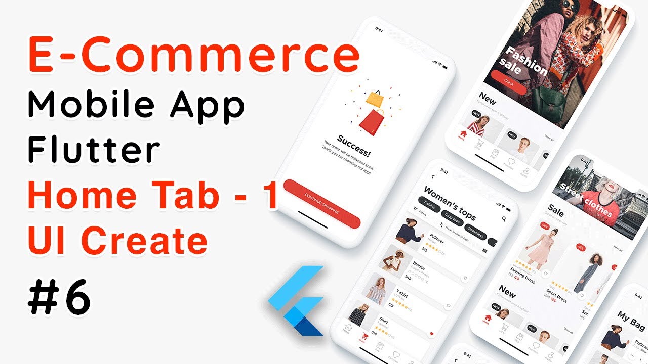 Flutter E-Commerce App – Home Tab UI Design | Modern Shopping App UI in ...