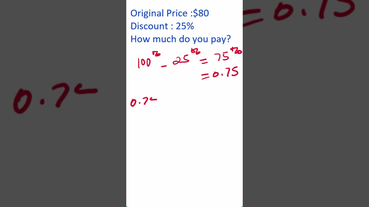 How Much Is 25 Percent Off $80?