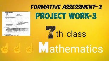 7th class FA-3 Maths Project Work - 3☝️