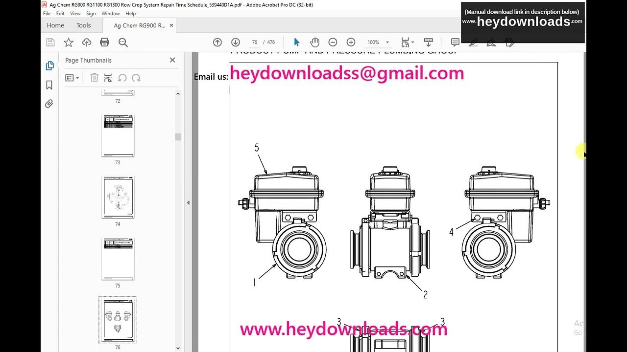 Ag Chem RG900 RG1100 RG1300 Rogator Liquid System Repair Time Schedule